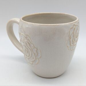 Hallmark Cream Tan Floral Rose Ceramic Coffee Mug